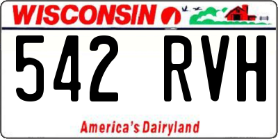 WI license plate 542RVH
