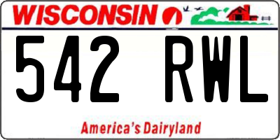 WI license plate 542RWL