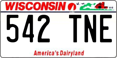 WI license plate 542TNE
