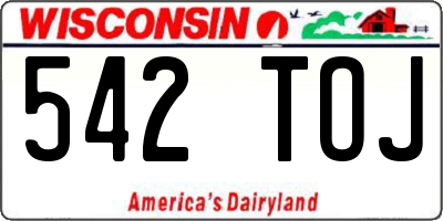 WI license plate 542TOJ