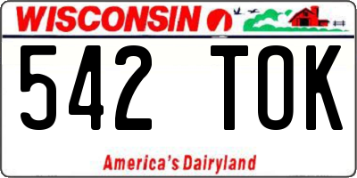WI license plate 542TOK