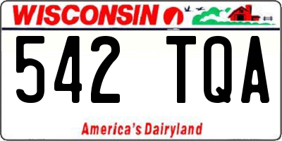 WI license plate 542TQA