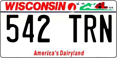 WI license plate 542TRN
