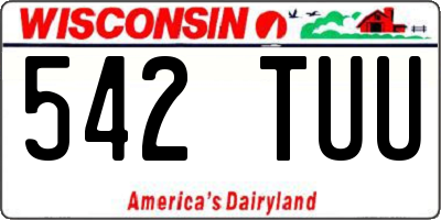 WI license plate 542TUU
