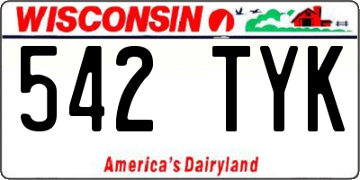 WI license plate 542TYK