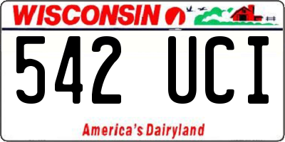 WI license plate 542UCI