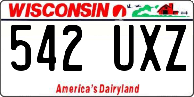 WI license plate 542UXZ