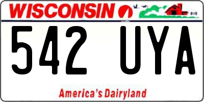 WI license plate 542UYA