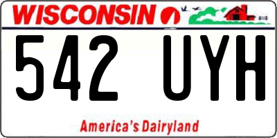 WI license plate 542UYH