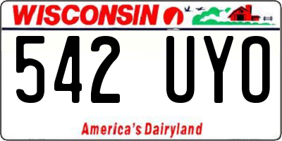 WI license plate 542UYO