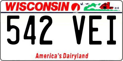 WI license plate 542VEI