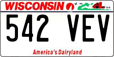 WI license plate 542VEV