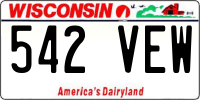 WI license plate 542VEW