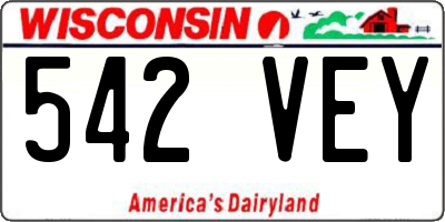 WI license plate 542VEY