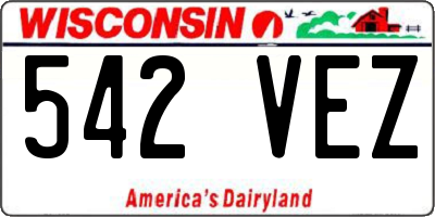 WI license plate 542VEZ