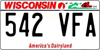WI license plate 542VFA