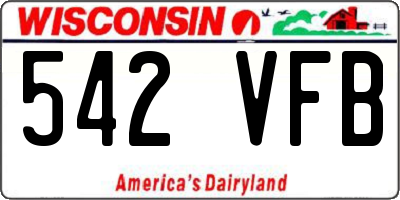 WI license plate 542VFB