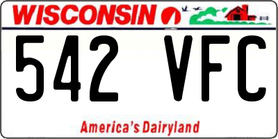 WI license plate 542VFC