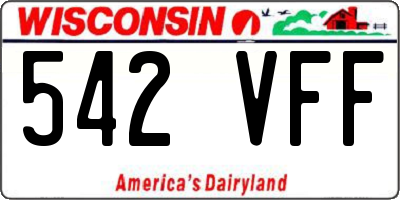 WI license plate 542VFF
