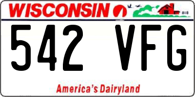 WI license plate 542VFG