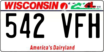 WI license plate 542VFH