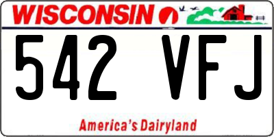 WI license plate 542VFJ