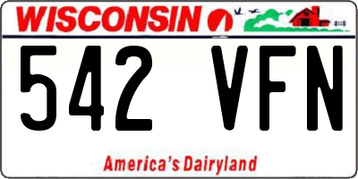 WI license plate 542VFN