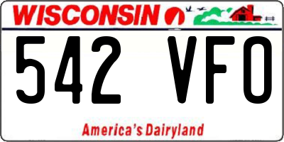 WI license plate 542VFO