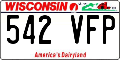 WI license plate 542VFP