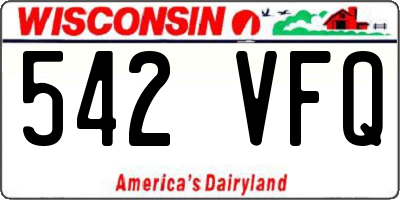 WI license plate 542VFQ