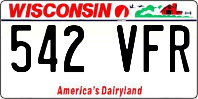 WI license plate 542VFR