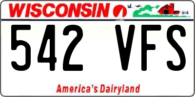 WI license plate 542VFS