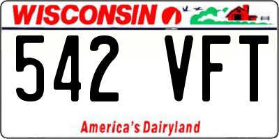 WI license plate 542VFT