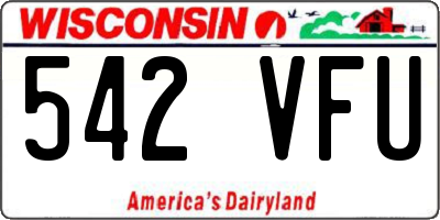 WI license plate 542VFU