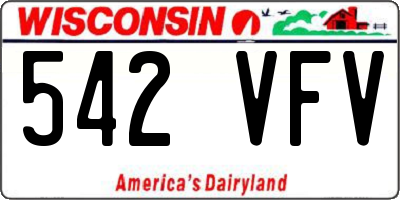 WI license plate 542VFV