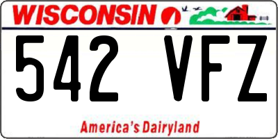WI license plate 542VFZ