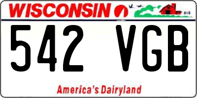 WI license plate 542VGB