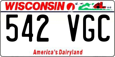 WI license plate 542VGC