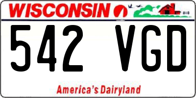WI license plate 542VGD