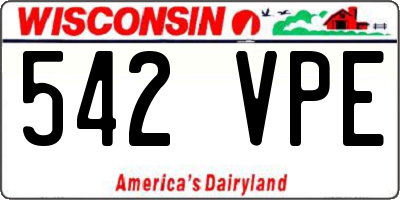 WI license plate 542VPE