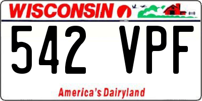 WI license plate 542VPF
