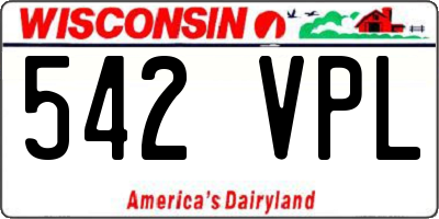 WI license plate 542VPL