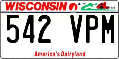 WI license plate 542VPM