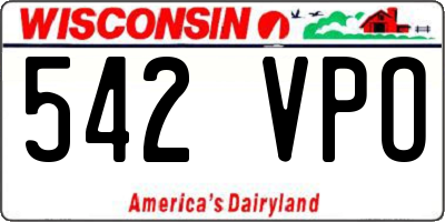 WI license plate 542VPO