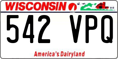 WI license plate 542VPQ