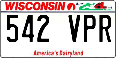 WI license plate 542VPR