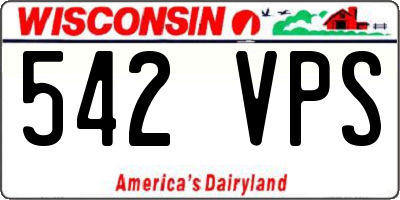 WI license plate 542VPS