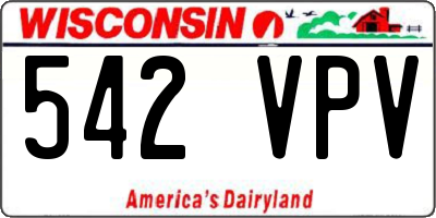 WI license plate 542VPV