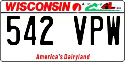 WI license plate 542VPW