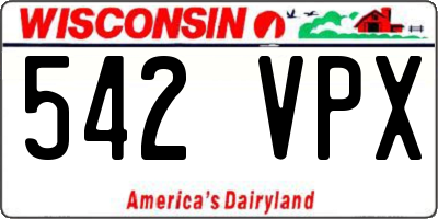 WI license plate 542VPX
